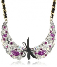 Betsey Johnson Film Noir Glitter Lips and Crystal Collar Necklace Betsey Johnson Film Noir Glitter Lips and Crystal Collar Necklace