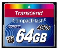 Transcend 400X - 64 GB Compact Flash Memory Card TS64GCF400 (Blue) Transcend 400X - 64 GB Compact Flash Memory Card TS64GCF400 (Blue)