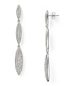 Pave-set crystals and an delicate, linear design make these rhodium-plated earrings from Nadri a stunning choice. Wear them to elevate evening looks.