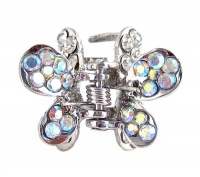 Hair Clip - H1- Crystal Butterfly Flower - Sm Size (7/8 x 11/16) ~ Clear AB (Iridescent) Hair Clip - H1- Crystal Butterfly Flower - Sm Size (7/8 x 11/16) ~ Clear AB (Iridescent)