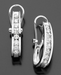 The icy glitter of round-cut diamonds (1 ct. t.w.) is a perfect complement to the cool shimmer of 14k white gold. Exquisite diamond earrings, perfect for any occasion. Approximate diameter: 1/2 inch. The icy glitter of round-cut diamonds (1 ct. t.w.) is a perfect complement to the cool shimmer of 14k white gold. Exquisite diamond earrings, perfect for any occasion. Approximate diameter: 1/2 inch.