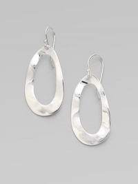 From the Scultura Collection. A newly textured oval design in gleaming sterling silver.Sterling silver Ear wire Drop, about 1¾ Imported From the Scultura Collection. A newly textured oval design in gleaming sterling silver.Sterling silver Ear wire Drop, about 1¾ Imported