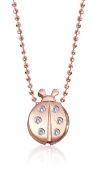 Alex Woo Little Luck Diamond and 14kt Rose Gold Ladybug Pendant Necklace Alex Woo Little Luck Diamond and 14kt Rose Gold Ladybug Pendant Necklace