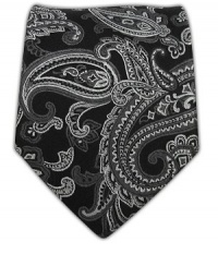 100% Silk Woven Black Chicago Paisley Tie 100% Silk Woven Black Chicago Paisley Tie