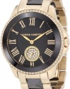 Vince Camuto Women's VC/5046BKGB Round Swarovski Crystal Accented Gold-Tone Black Ceramic Bracelet Watch