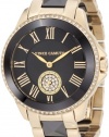 Vince Camuto Women's VC/5046BKGB Round Swarovski Crystal Accented Gold-Tone Black Ceramic Bracelet Watch