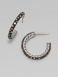 From the Midnight Melange Collection. Caviar beaded, blackened sterling silver with diamond accents and twisted cable along the interior.Diamonds, 0.46 tcw Sterling silver Diameter, about ¾ Post back Imported From the Midnight Melange Collection. Caviar beaded, blackened sterling silver with diamond accents and twisted cable along the interior.Diamonds, 0.46 tcw Sterling silver Diameter, about ¾ Post back Imported