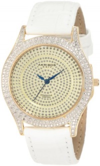 Akribos XXIV Women's AKR464YG Brillianaire Diamond Gold Swiss Quartz Strap Watch Akribos XXIV Women's AKR464YG Brillianaire Diamond Gold Swiss Quartz Strap Watch