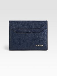 Pebbled Italian leather card case is fashioned with signature logo detail.Six card slots4 x 3Imported Pebbled Italian leather card case is fashioned with signature logo detail.Six card slots4 x 3Imported