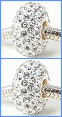 J21 2 Sterling Silver Core White Swarovski Crystal Beads Compatible with Pandora Trollbeads Chamilia Silverado and Biagi Charms Bracelets. J21 2 Sterling Silver Core White Swarovski Crystal Beads Compatible with Pandora Trollbeads Chamilia Silverado and Biagi Charms Bracelets.