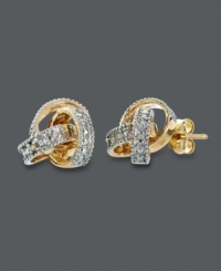Symbolically stylish. These intricately-knotted studs by Victoria Townsend shine with the addition of sparkling diamond accents. Crafted in 18k gold over sterling silver. Approximate diameter: 3/8 inch. Symbolically stylish. These intricately-knotted studs by Victoria Townsend shine with the addition of sparkling diamond accents. Crafted in 18k gold over sterling silver. Approximate diameter: 3/8 inch.