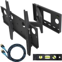 Cheetah Mounts APSAMB 32-65 LCD TV Wall Mount Bracket with Full Motion Swing Out Tilt & Swivel Articulating Arm for Flat Screen Flat Panel LCD LED Plasma TV and Monitor Displays Includes Free 10' Braided High Speed HDMI Cable With Ethernet Cheetah Mounts APSAMB 32-65 LCD TV Wall Mount Bracket with Full Motion Swing Out Tilt & Swivel Articulating Arm for Flat Screen Flat Panel LCD LED Plasma TV and Monitor Displays Includes Free 10' Braided High Speed HDMI Cable With Ethernet