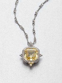 From the Estate Collection. Beautifully faceted canary crystal stone set in intricately designed, sterling silver accented with 18k gold and white sapphires on a twisted link chain. Canary crystalSterling silver18k goldWhite sapphiresLength, about 17Pendant size, about 1Lobster clasp closureImported From the Estate Collection. Beautifully faceted canary crystal stone set in intricately designed, sterling silver accented with 18k gold and white sapphires on a twisted link chain. Canary crystalSterling silver18k goldWhite sapphiresLength, about 17Pendant size, about 1Lobster clasp closureImported
