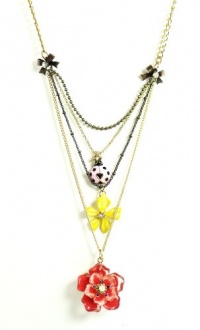 Betsey Johnson Jewelry Hawaiian Luau Orange Flower Layer Necklace Betsey Johnson Jewelry Hawaiian Luau Orange Flower Layer Necklace