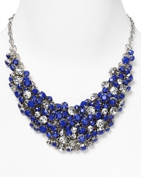Nail this season's neon accessory trend with this bold, beaded bib necklace from Aqua. High-impact and electrically hued, it's the showpiece to covet bright now. Nail this season's neon accessory trend with this bold, beaded bib necklace from Aqua. High-impact and electrically hued, it's the showpiece to covet bright now.