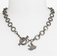 MARC BY MARC JACOBS 'Petal to the Metal' Toggle Link Necklace with Bird Charm - Argento Ox MARC BY MARC JACOBS 'Petal to the Metal' Toggle Link Necklace with Bird Charm - Argento Ox