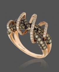 Capture the latest trends with an eye-catching statement ring. Le Vian diamond ring features an artsy swirl pattern highlighted by sparkling, round-cut white diamonds (1/3 ct. t.w.) and chocolate diamonds (1-3/8 ct. t.w.) set in 14k gold. Size 7. Capture the latest trends with an eye-catching statement ring. Le Vian diamond ring features an artsy swirl pattern highlighted by sparkling, round-cut white diamonds (1/3 ct. t.w.) and chocolate diamonds (1-3/8 ct. t.w.) set in 14k gold. Size 7.