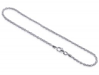 Sterling Silver Rope Chain Anklet 10 inch Ankle Bracelet with Lobster Clasp