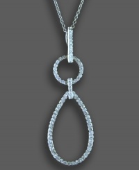 Glittering round-cut diamonds (3/8 ct. t.w.) rain down from this gorgeous necklace with a circle and teardrop pendant. From Effy Collection, set in 14k white gold. Approximate length: 18 inches. Approximate drop: 1-1/2 inches. Glittering round-cut diamonds (3/8 ct. t.w.) rain down from this gorgeous necklace with a circle and teardrop pendant. From Effy Collection, set in 14k white gold. Approximate length: 18 inches. Approximate drop: 1-1/2 inches.