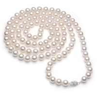Sterling Silver 6-7mm White Akoya Pearl High Luster AA Quality 24 Necklace Sterling Silver 6-7mm White Akoya Pearl High Luster AA Quality 24 Necklace
