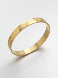 A radiant 12k goldplated design with a inspiring message. 12K goldplated zincDiameter, about 2.5Slip-on styleImported A radiant 12k goldplated design with a inspiring message. 12K goldplated zincDiameter, about 2.5Slip-on styleImported