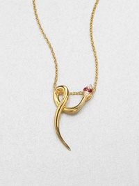 EXCLUSIVELY AT SAKS.COM From the Meadowlark Collection. An exotic yet minimalist design featuring a snake pendant accented with sparking white sapphires and rich rubies on a link chain. 18k goldplated sterling silverWhite sapphire and rubyLength, about 16-18 adjustablePendant size, about .6Lobster clasp closureImported EXCLUSIVELY AT SAKS.COM From the Meadowlark Collection. An exotic yet minimalist design featuring a snake pendant accented with sparking white sapphires and rich rubies on a link chain. 18k goldplated sterling silverWhite sapphire and rubyLength, about 16-18 adjustablePendant size, about .6Lobster clasp closureImported