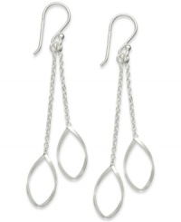 Elegance in oval form. Giani Bernini takes a stylish tack, twice over, with its sterling silver double-oval chain drop earrings, enhancing the pair's appeal. Approximate drop: 2-1/4 inches. Elegance in oval form. Giani Bernini takes a stylish tack, twice over, with its sterling silver double-oval chain drop earrings, enhancing the pair's appeal. Approximate drop: 2-1/4 inches.