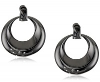 Kenneth Cole New York Modern Orchid Hematite-Color Pave Gypsy Hoop Earrings Kenneth Cole New York Modern Orchid Hematite-Color Pave Gypsy Hoop Earrings