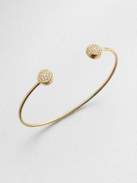 From the Regitze Gold Collection. A slender gold open bangle, capped at each end with simple yet sparkling beads paved with brilliant-cut diamonds.Diamonds, .28 tcw18k yellow gold Diameter, about 2¼Imported From the Regitze Gold Collection. A slender gold open bangle, capped at each end with simple yet sparkling beads paved with brilliant-cut diamonds.Diamonds, .28 tcw18k yellow gold Diameter, about 2¼Imported