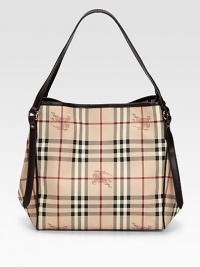 Traditional checks with a simple silhouette, expertly crafted in a durable PVC/cotton blend with extended leather shoulder straps.Shoulder straps, 7 drop Magnetic snap closure Inside removable zip pouch, 9½W X 6H X ¼D Cotton lining PVC/Cotton 10½W X 10H X 6D Made in Italy Traditional checks with a simple silhouette, expertly crafted in a durable PVC/cotton blend with extended leather shoulder straps.Shoulder straps, 7 drop Magnetic snap closure Inside removable zip pouch, 9½W X 6H X ¼D Cotton lining PVC/Cotton 10½W X 10H X 6D Made in Italy