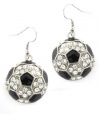 Soccer Ball Pave Crystal & Enamel Dangle Earrings