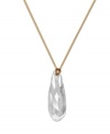 Make a simple, stylish statement with Swarovski's crystal drop pendant--it's easy to mix and match with virtually any outfit and for any time of year. Crafted in gold tone mixed metal. Approximate length: 15 inches. Approximate drop: 1-1/8 inches.