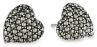 Judith Jack Reversibles Sterling Silver and Swarovski Marcasite Heart Stud Earrings Judith Jack Reversibles Sterling Silver and Swarovski Marcasite Heart Stud Earrings
