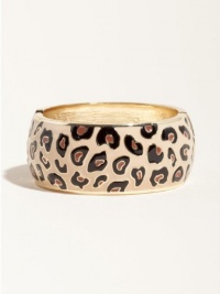 GUESS Gold-Tone and Leopard Hinge Cuff Bracele, GOLD GUESS Gold-Tone and Leopard Hinge Cuff Bracele, GOLD
