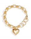 GUESS Gold-Tone Heart Charm Bracelet, GOLD