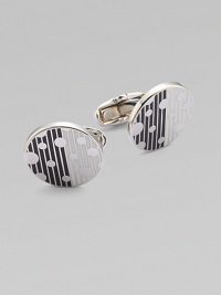 Whimsical stripe and dot pattern defines these lively enamel cufflinks.90% copper/10% wideAbout ¾ wideImported Whimsical stripe and dot pattern defines these lively enamel cufflinks.90% copper/10% wideAbout ¾ wideImported