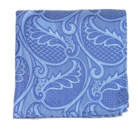 100% Silk Woven Light Blue Embolden Paisley Pocket Square 100% Silk Woven Light Blue Embolden Paisley Pocket Square
