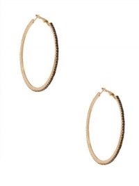 GUESS by Marciano Black Rhinestone Hoops, GOLD DUST GUESS by Marciano Black Rhinestone Hoops, GOLD DUST