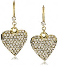 Betsey Johnson Gold-Tone Crystal Heart Drop Earrings Betsey Johnson Gold-Tone Crystal Heart Drop Earrings