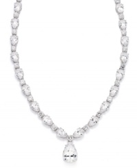Sparkle from every angle. Eliot Danori's glamorous style incorporates both cubic zirconias and crystals (41-5/8 ct. t.w.) for ultimate shine. Set in silver tone mixed metal. Approximate length: 16 inches + 2-inch extender. Approximate drop: 1/2 inch. Sparkle from every angle. Eliot Danori's glamorous style incorporates both cubic zirconias and crystals (41-5/8 ct. t.w.) for ultimate shine. Set in silver tone mixed metal. Approximate length: 16 inches + 2-inch extender. Approximate drop: 1/2 inch.