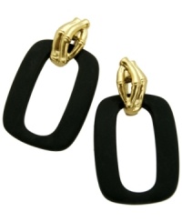 Breathe easy. The matte black links and detailed bamboo post backing of this stunning earring style will help you achieve peace within your wardrobe. Set in gold-plated mixed metal; from T Tahari's Bamboo Collection. Approximate drop: 2 inches. Breathe easy. The matte black links and detailed bamboo post backing of this stunning earring style will help you achieve peace within your wardrobe. Set in gold-plated mixed metal; from T Tahari's Bamboo Collection. Approximate drop: 2 inches.