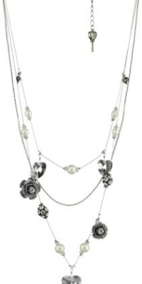 Betsey Johnson Crystal Hearts and Flowers Illusion Necklace Betsey Johnson Crystal Hearts and Flowers Illusion Necklace