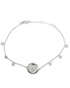 Effy Jewlery 14K White Gold Diamond Heart Tennis Bracelet, .20 TCW