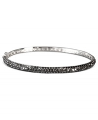 Sparkle has never looked so sophisticated. EFFY Collection's stunning bangle features a hinge design adorned with round-cut pave-set black diamonds (3-1/8 ct. t.w.) in 14k white gold. Approximate diameter: 2-1/10 inches. Sparkle has never looked so sophisticated. EFFY Collection's stunning bangle features a hinge design adorned with round-cut pave-set black diamonds (3-1/8 ct. t.w.) in 14k white gold. Approximate diameter: 2-1/10 inches.