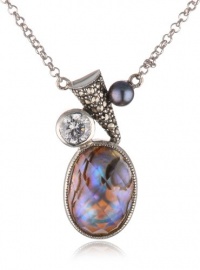 Judith Jack Pearl Moon Sterling Silver, Swarovski Marcasite Pearl Multi-Pendant Necklace