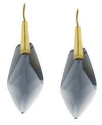 Dressy and decorative. Featuring black faceted glass accents, Vince Camuto's delicate drop earrings will add glamour to your style for both day and evening. Crafted in gold tone mixed metal. Approximate drop: 3/4 inch. Dressy and decorative. Featuring black faceted glass accents, Vince Camuto's delicate drop earrings will add glamour to your style for both day and evening. Crafted in gold tone mixed metal. Approximate drop: 3/4 inch.