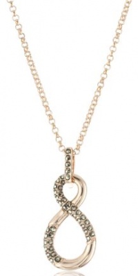 Judith Jack Sterling Silver and Rose Gold-Plated Infinity Drop Pendant Judith Jack Sterling Silver and Rose Gold-Plated Infinity Drop Pendant