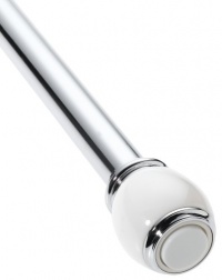 Zenith Bathstyles Finial Tension Shower Curtain Rod, White/Chrome Zenith Bathstyles Finial Tension Shower Curtain Rod, White/Chrome