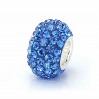 Bella Fascini True Blue Pave Bling Bead - Made with Authentic Swarovski Crystal Elements - Fits Perfectly on Chamilia Moress Pandora and Compatible Brands Bella Fascini True Blue Pave Bling Bead - Made with Authentic Swarovski Crystal Elements - Fits Perfectly on Chamilia Moress Pandora and Compatible Brands