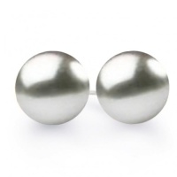Bling Jewelry Tahitian Style Sea Shell Grey Pearl Ball Stud Earrings Size 12mm Bling Jewelry Tahitian Style Sea Shell Grey Pearl Ball Stud Earrings Size 12mm